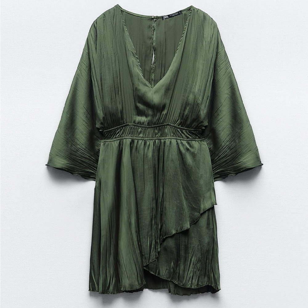Zara Green Satin Jumpsuit